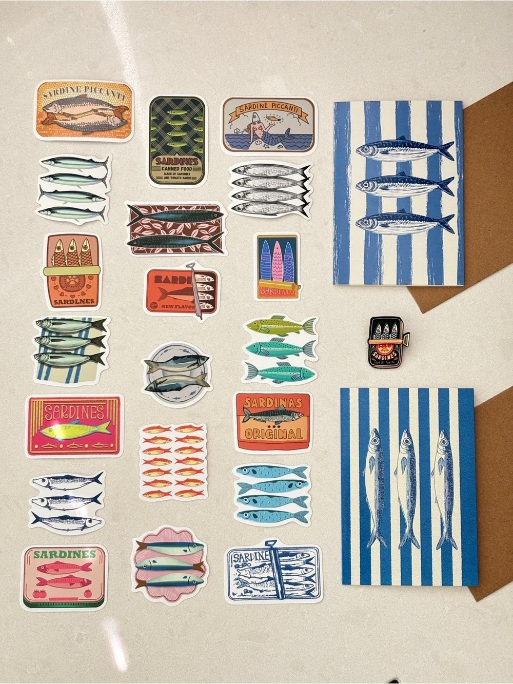 Sardine-Themed Decorative Art Set